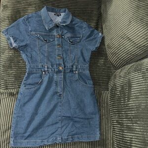 bebe Blue Denim Mini Dress